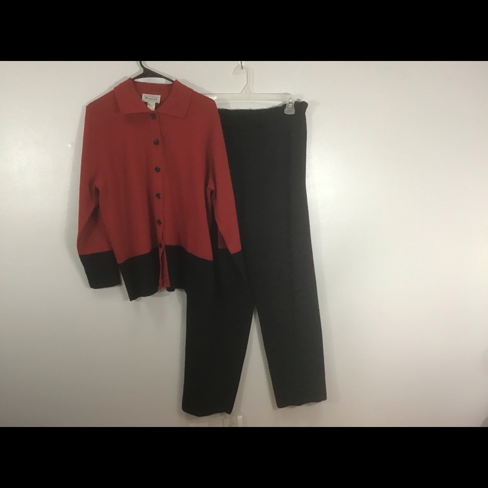 RED & BLACK KNIT SET